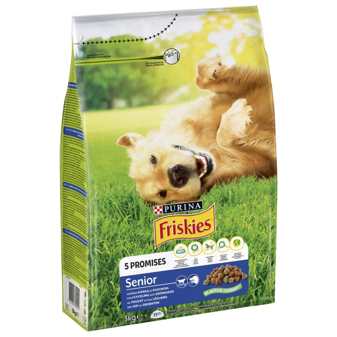PURINA FRISKIES KOIRAN TÄYSRAVINTO SENIOR KANAA JA KASVIKSIA 3 KG