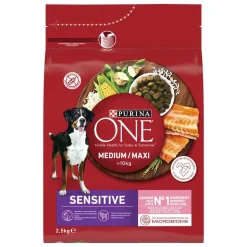 PURINA ONE KOIRAN TÄYSRAVINTO SENSITIVE MEDIUM/MAXI LOHTA&RIISI 2,5 KG