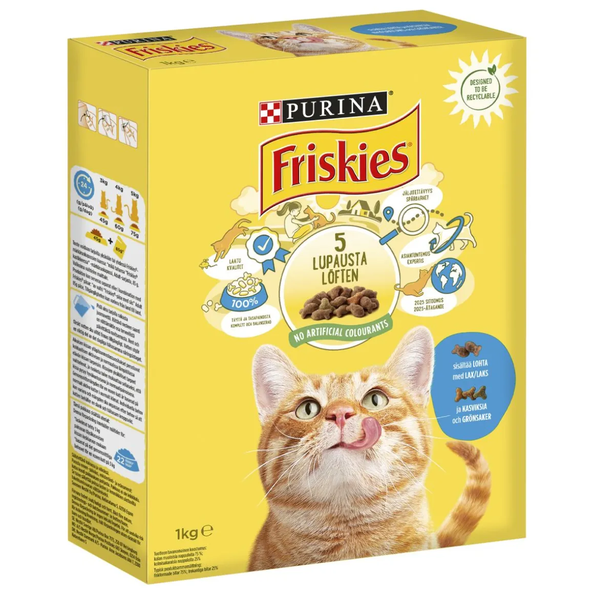 PURINA FRISKIES KISSAN TÄYSRAVINTO ADULT LOHTA-KASVIKSIA 1KG