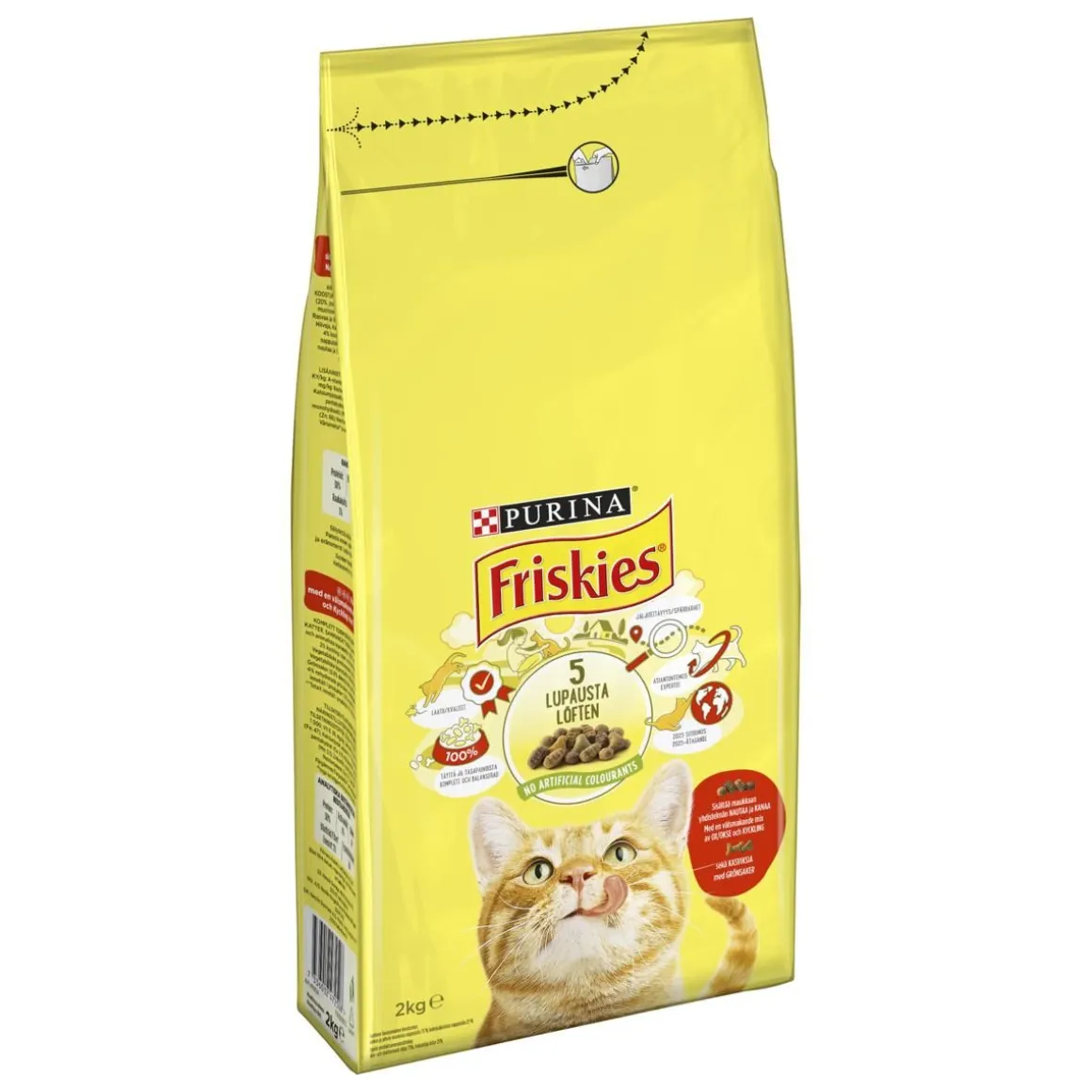 PURINA FRISKIES KISSAN TÄYSRAVINTO ADULT NAUTA-KANA-KASVIS 2 KG