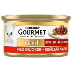 PURINA GOURMET GOLD MINITÖLKIT NAUDANLIHAA KASTIKKEESSA 85 G