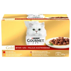 PURINA GOURMET GOLD MINITÖLKIT KASTIKELAJ 4*85G 340 G