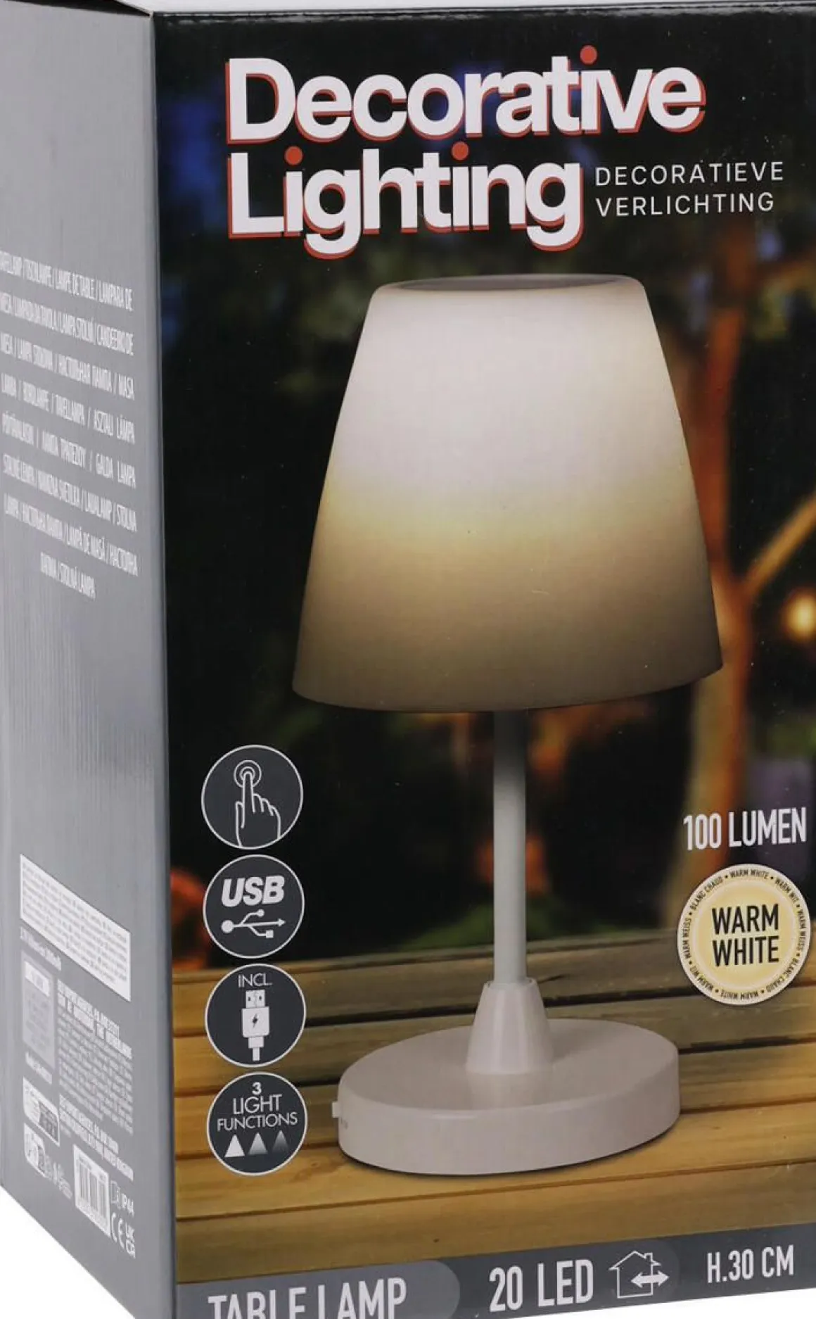 PÖYTÄLAMPPU LED 13X30CM VALKOINEN