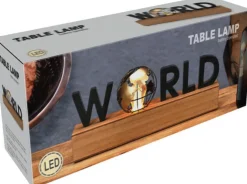 PÖYTÄLAMPPU "WORLD" TEKSTILLÄ 38X8X15CM