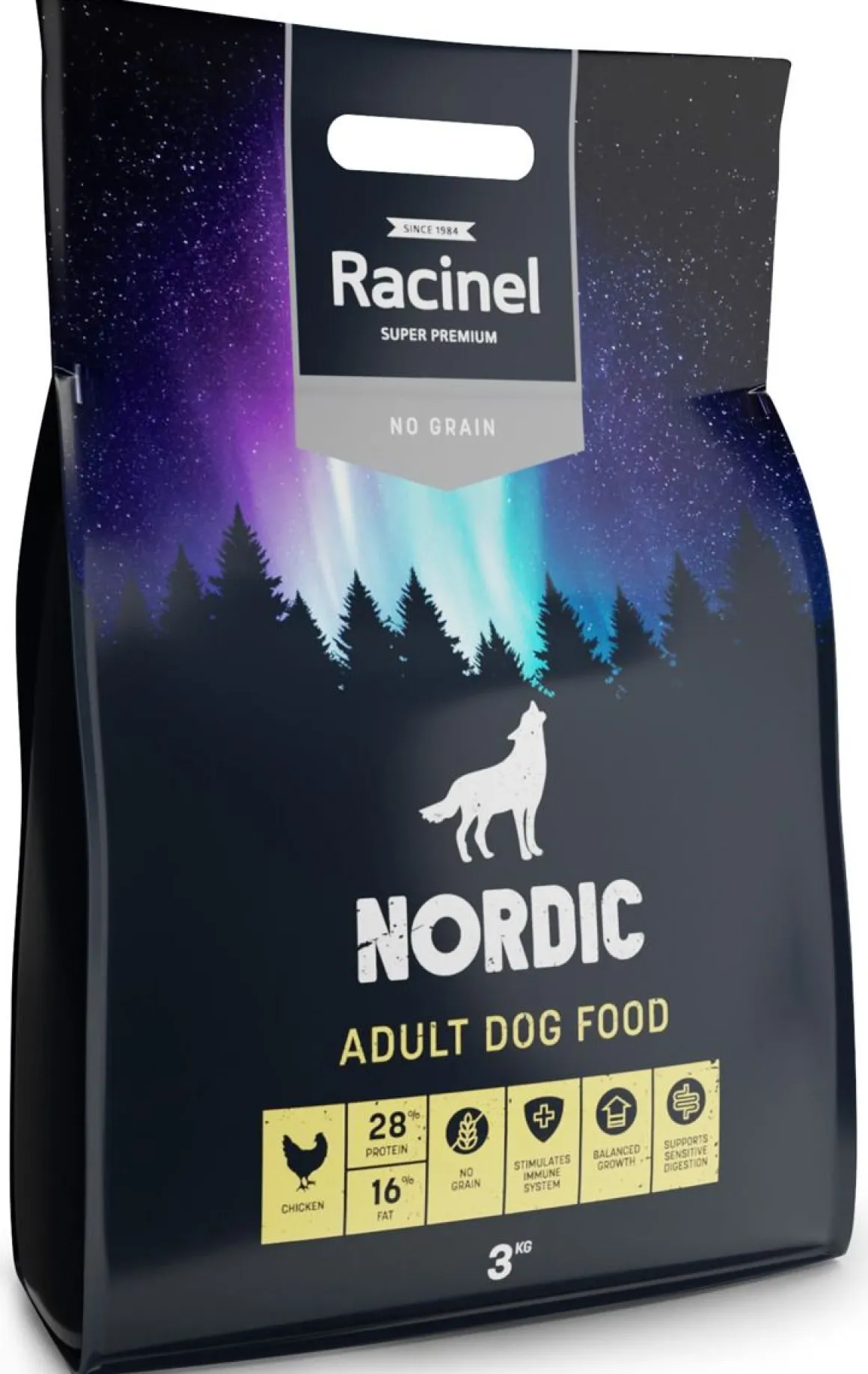 RACINEL NORDIC KOIRAN TÄYSRAVINTO ADULT CHICKEN 3 KG