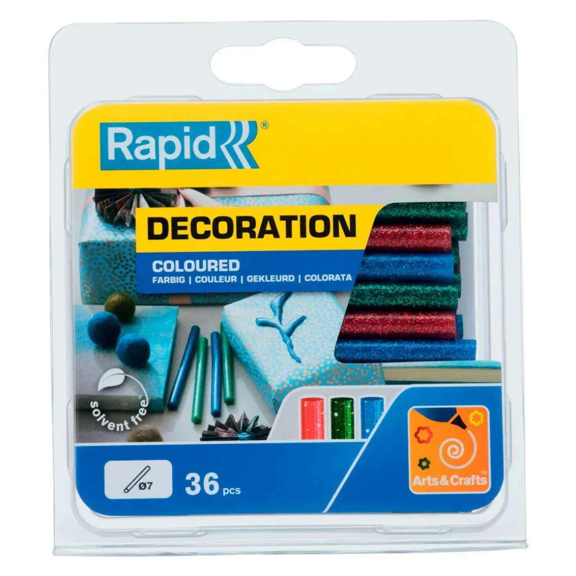 RAPID-TOOLS KUUMALIIMA 7MM GLITTER 36KPL SI/PU/VI