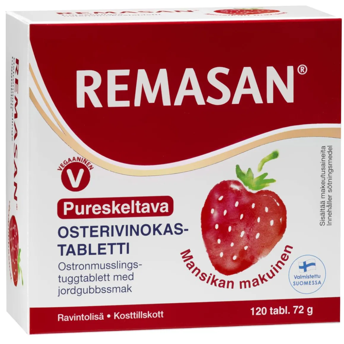 REMASAN PURUTABLETTI MANSIKANMAKUINEN 120 KPL
