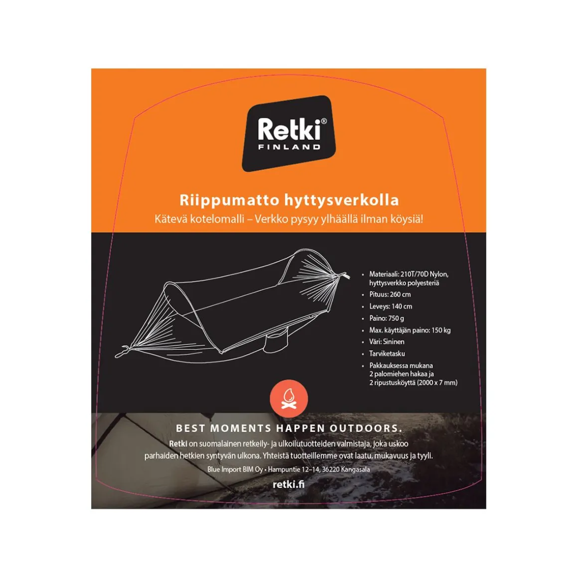 RETKI RIIPPUMATTO HYTTYSVERKOLLA KOTELOMALLI