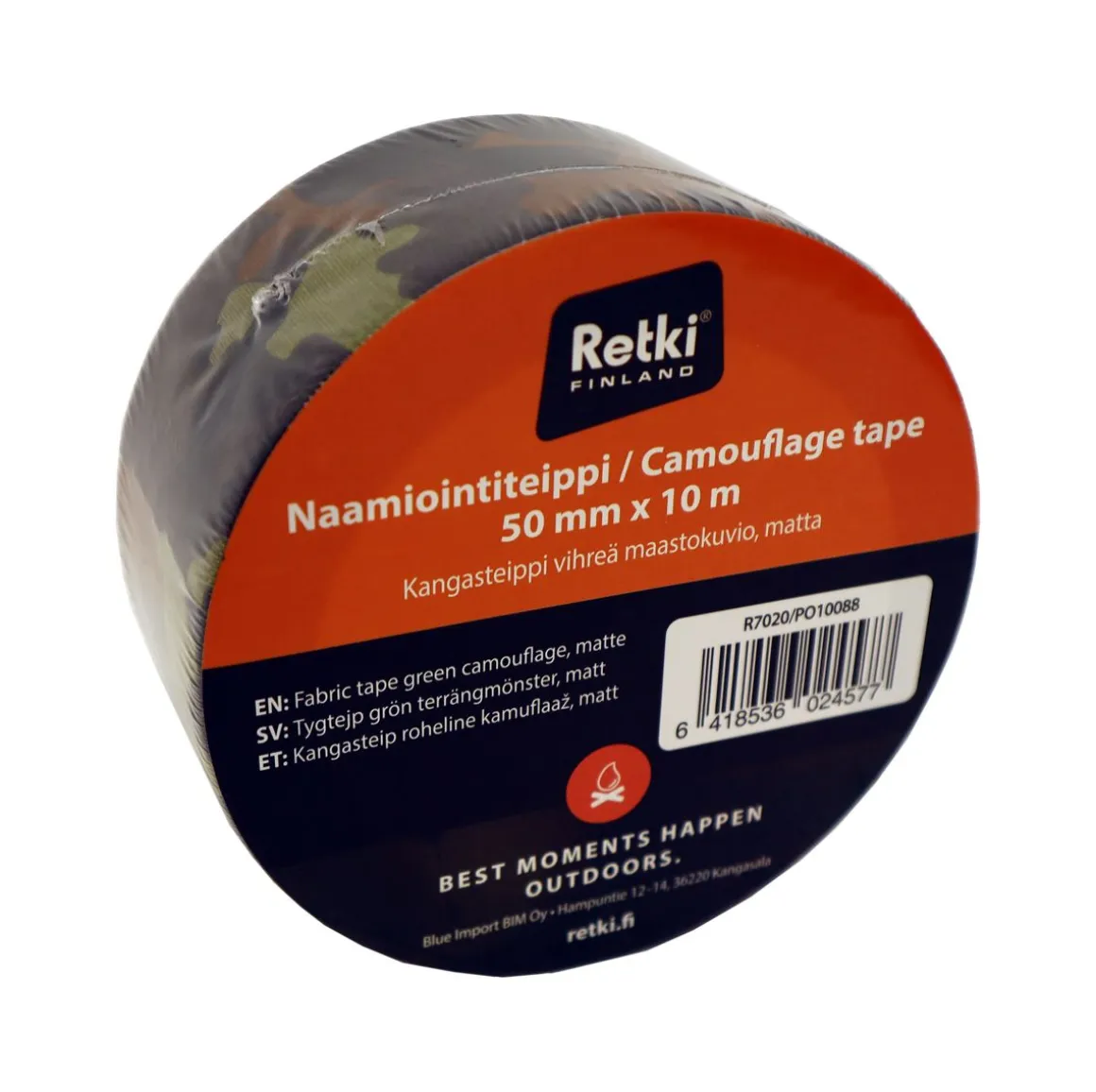 RETKI NAAMIOINTITEIPPI CAMO50MMX10M MAASTOKUVIO VIHREÄ