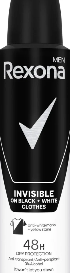 REXONA MEN INVISIBLE FOR BLACK & WHITE SPRAY 150 ML