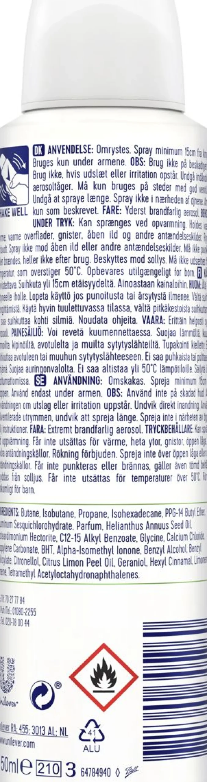 REXONA AP SPRAY ALOE VERA 150 ML