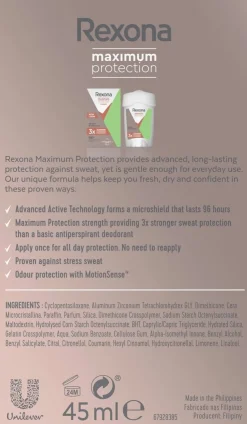 REXONA MAXIMUM PROTECTION SPORT STRENGHT 45 ML