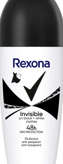REXONA ROLL-ON WOMAN INVISIBLE ON BLACK AND WHITE CLOTHES 50 ML