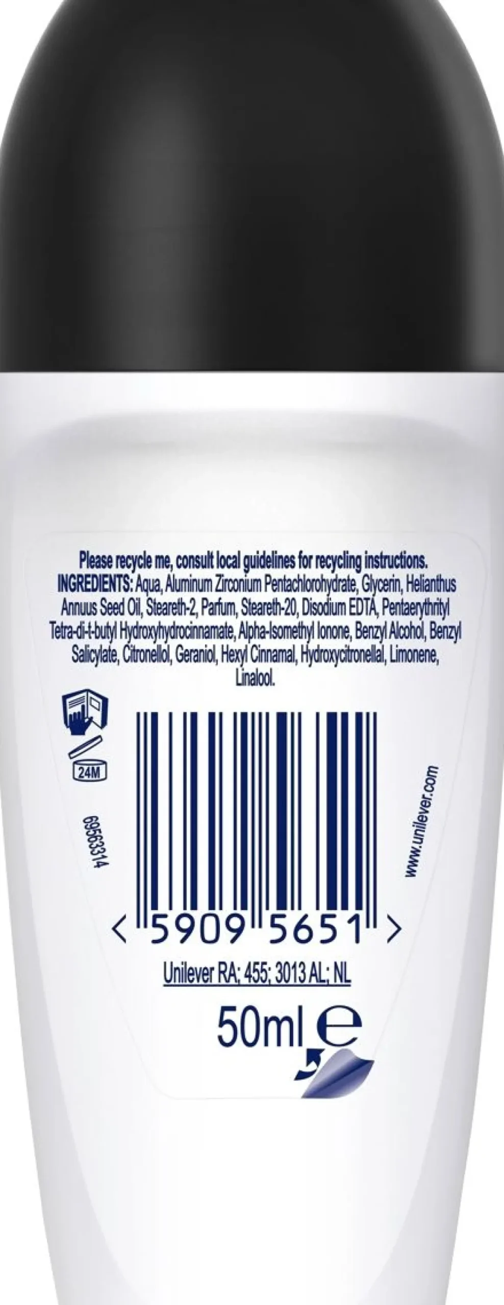 REXONA ROLL-ON WOMAN INVISIBLE ON BLACK AND WHITE CLOTHES 50 ML