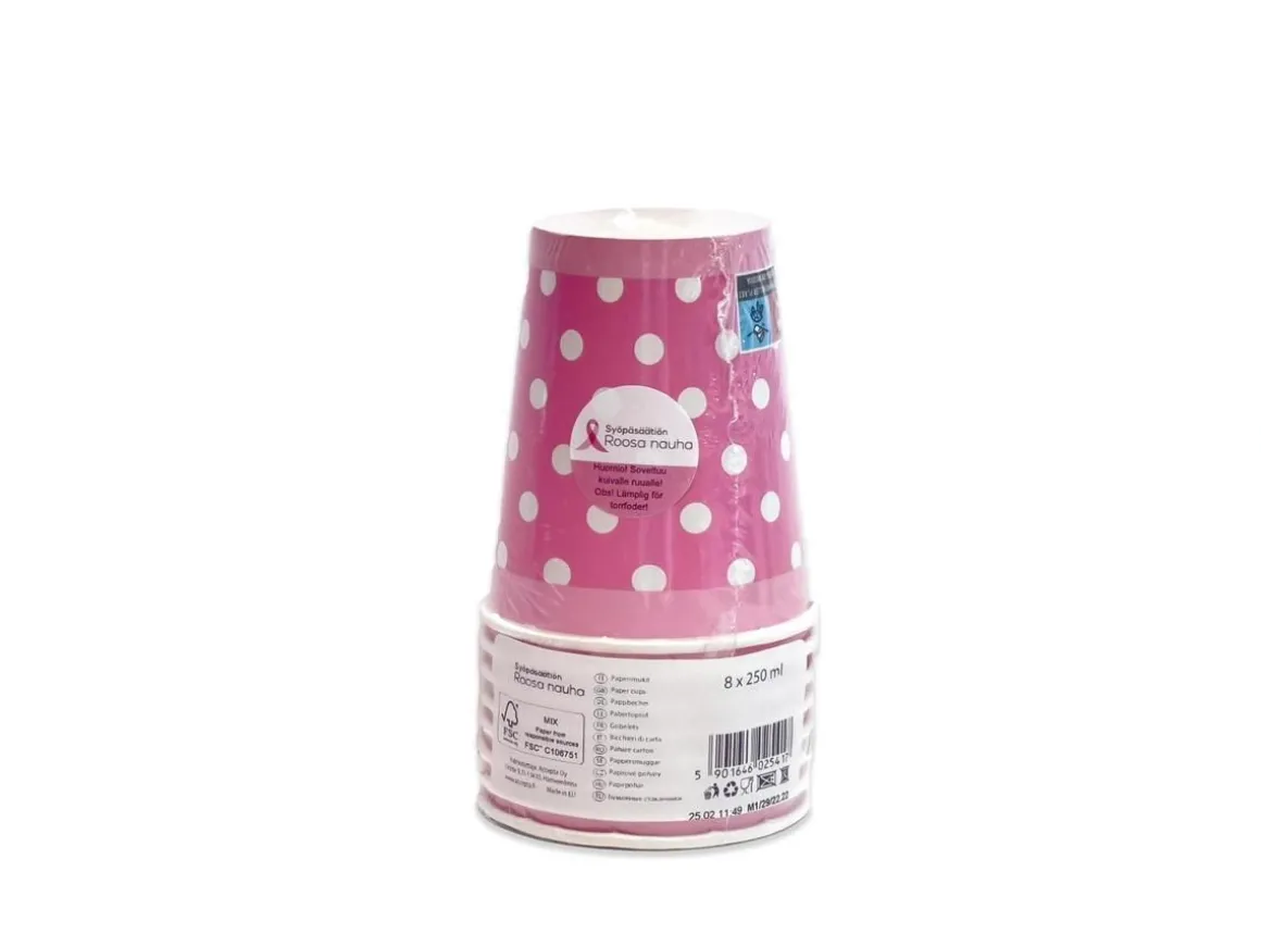 ROOSA NAUHA MUKI PILKUT 250ML/8 KPL PINKKI