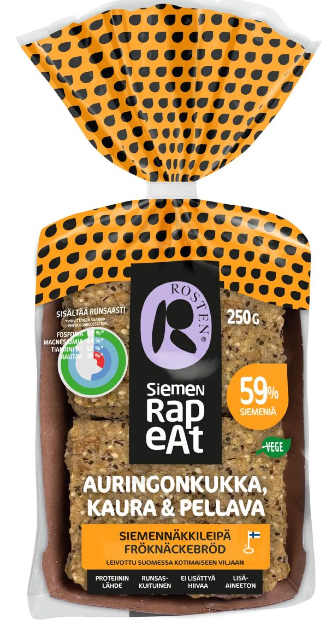 ROSTEN SIEMEN RAPEAT SIEMENNÄKKILEIPÄ AURINGONKUKKA, KAU