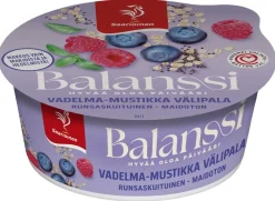 SAARIOINEN BALANSSI VADELMA-MUSTIKKA VÄLIPALA 130 G