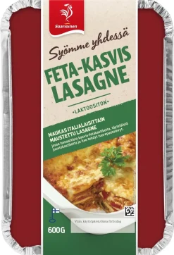 SAARIOINEN FETA-KASVISLASAGNE  600 G