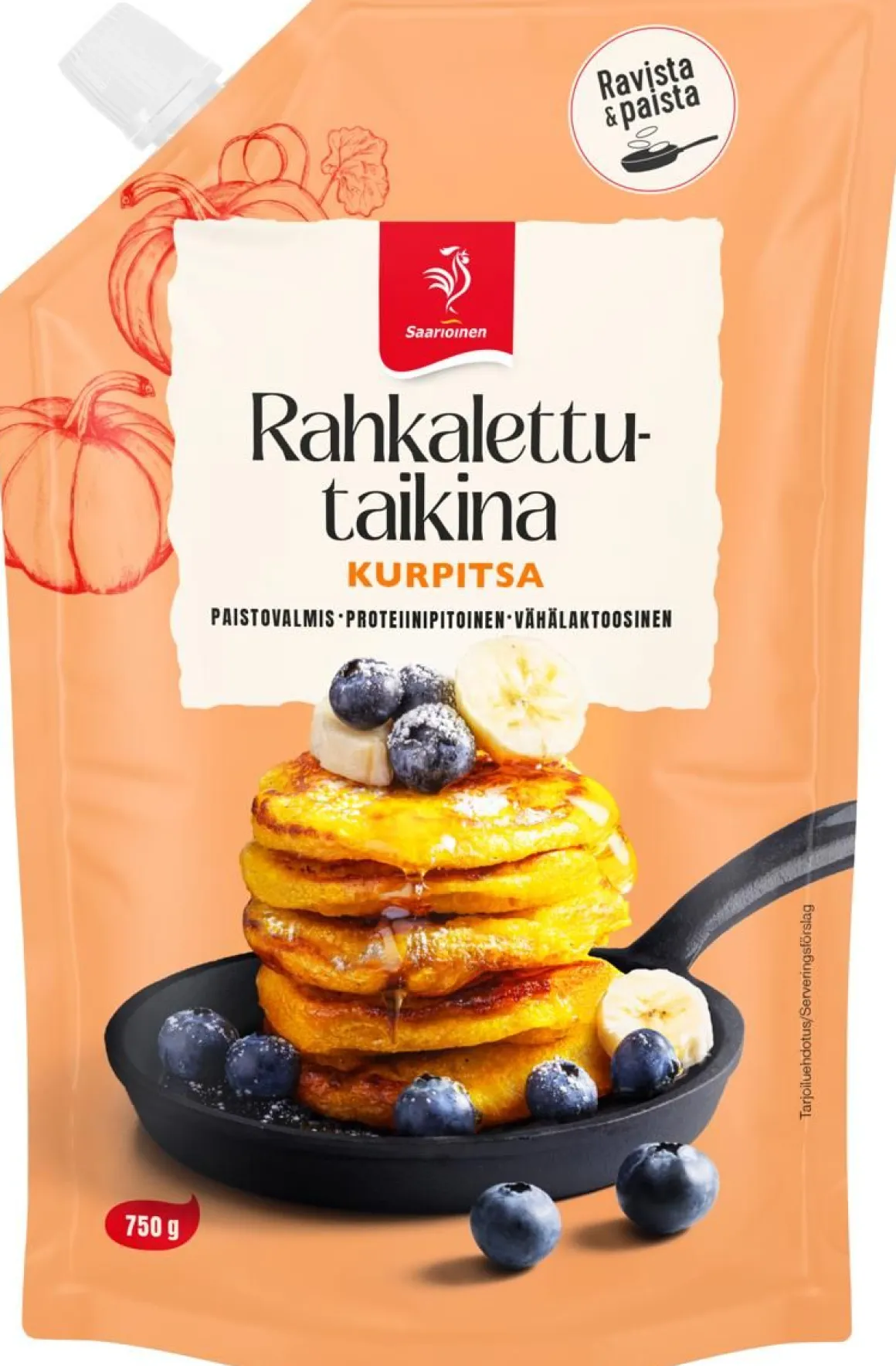 SAARIOINEN RAHKALETTUTAIKINA KURPITSA 750 G