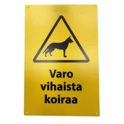 SAFEMATE VAROITUSMERKKI VARO VIHAISTA KOIRAA, 20 X 30 CM