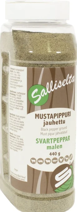 SALLINEN MUSTAPIPPURI JAUHETTU 440 G