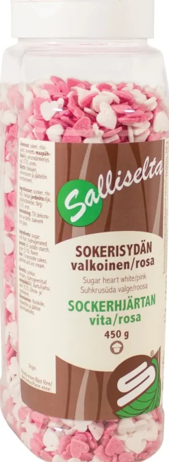 SALLINEN SOKERISYDÄN VALKOINEN/ROSA 450 G