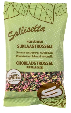 SALLINEN SUKLAASTRÖSSELI MONIVÄRI 100 G