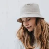 SALON BUCKET HAT LINEN PASTEL, BEIGE, 59