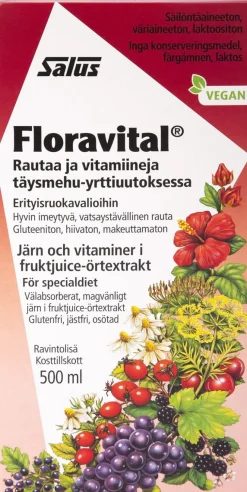 SALUS FLORAVITAL RAUTAPITOINEN VITAM.MEHUVALMISTE 500 ML