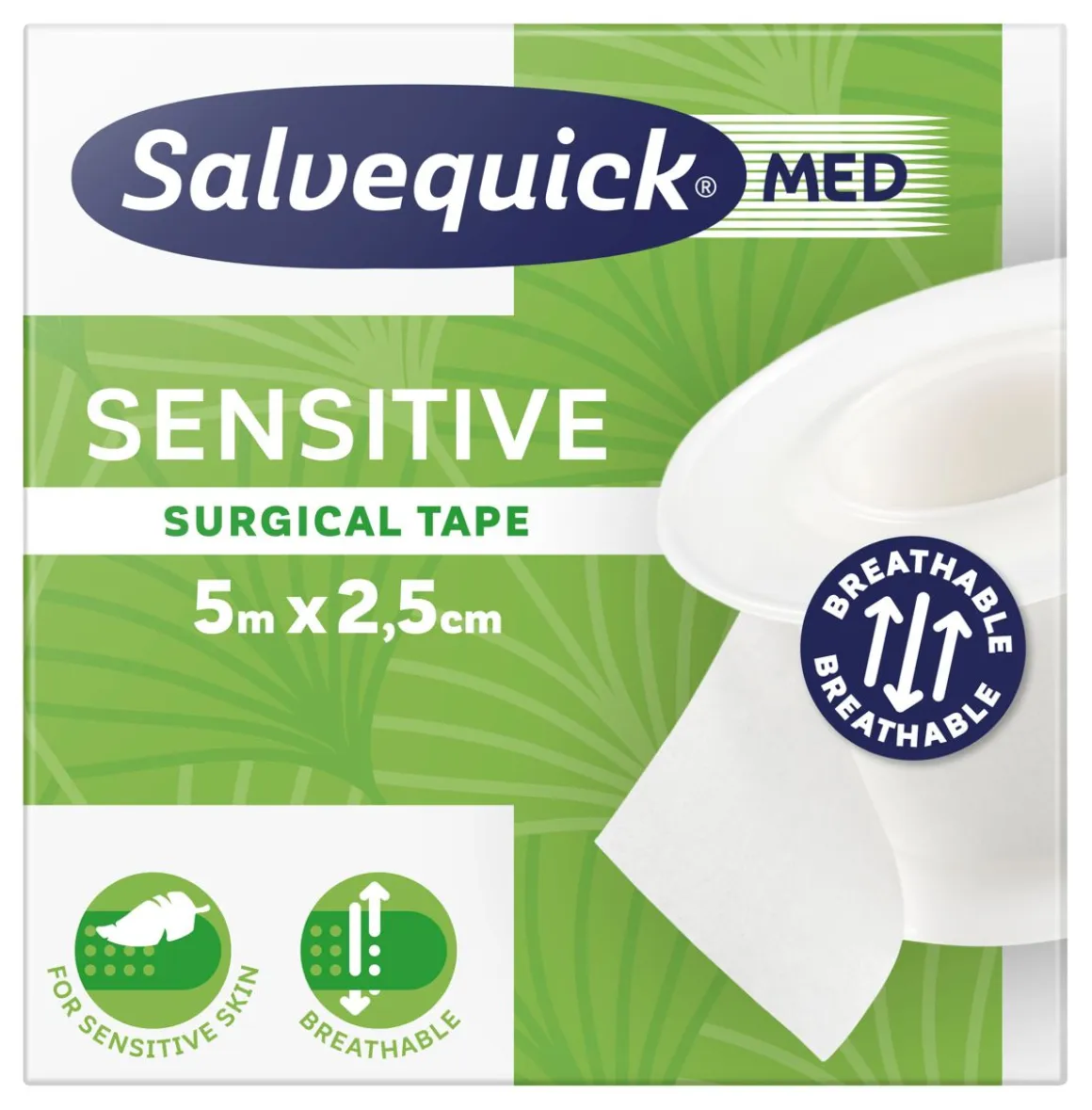 SALVEQUICK MED SENSITIVE SURGICAL TAPE TEIPPI 5M X 2,5CM