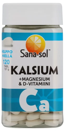 SANA-SOL KALSIUM+MAGNESIUM+D-VITAMIINI 120 K