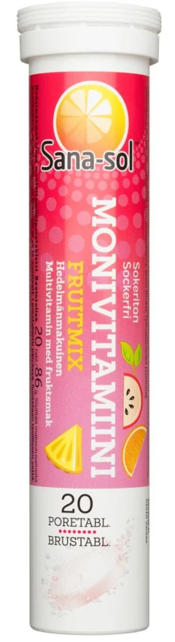 SANA-SOL PORETABL MONIVITAMIINI FRUITMIX HEDELMÄ 20 KPL
