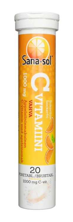 SANA-SOL C-VITAMIINI 1000MG PORE APPELSIINI 20 KPL