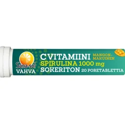 SANA-SOL C-VITAMIINI 100MG PORE SPIRULINA MANGO 20 KPL