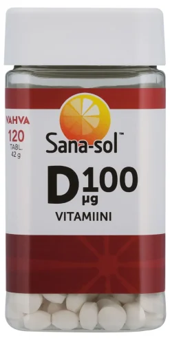 SANA-SOL D-VITAMIINI VAHVA 100MIKROGR. 120 KPL