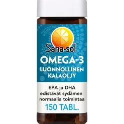 SANA-SOL OMEGA-3 KALAÖLJYVALMISTE 150 KPL