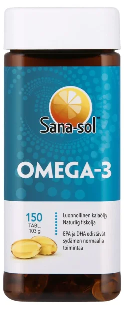 SANA-SOL OMEGA-3 KALAÖLJYVALMISTE 150 KPL