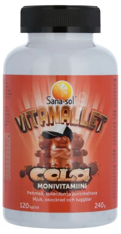 SANA-SOL VITANALLET COLA MONIVITAMIINIVALMISTE 120 KPL