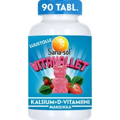SANA-SOL VITANALLET KALSIUM+ D-VITAMIINI 90 KPL