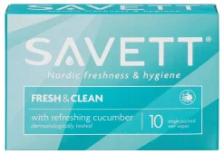 SAVETT FRESH&CLEAN KOSTEUSPYYHE 10 KPL
