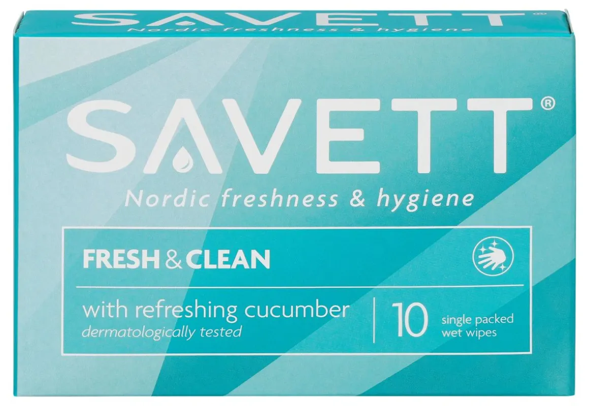 SAVETT FRESH&CLEAN KOSTEUSPYYHE 10 KPL