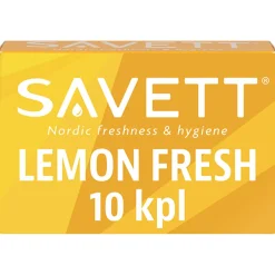 SAVETT LEMON FRESH KOSTEUSPYYHE 10 KPL