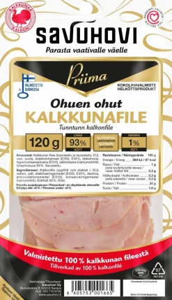 SAVUHOVI PRIIMA OHUEN OHUT KALKKUNAFILEE 120 G