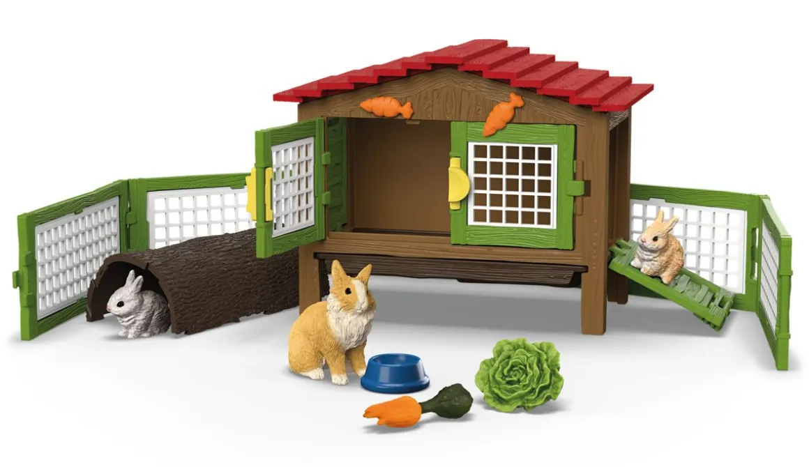 SCHLEICH FARM WORLD JÄNISHÄKKI JA 3 JÄNISTÄ