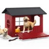 SCHLEICH FARM WORLD KENNELLI JA 2 KULTAISTA NOUTAJAA