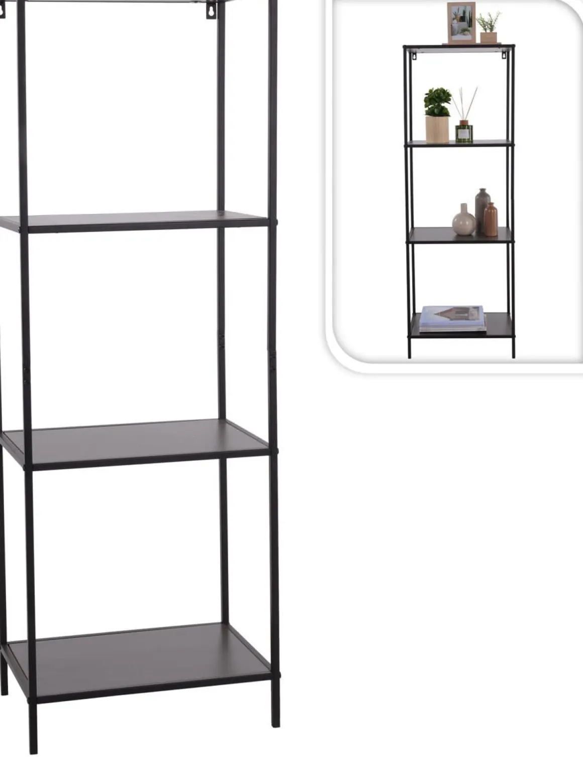 SEINÄHYLLYT METALLIA 45X30X130CM