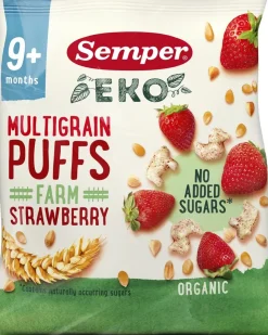 SEMPER EKO PUFFS MONIVILJA NAKSUT MANSIKKA LUOMU 9+KK 18 G