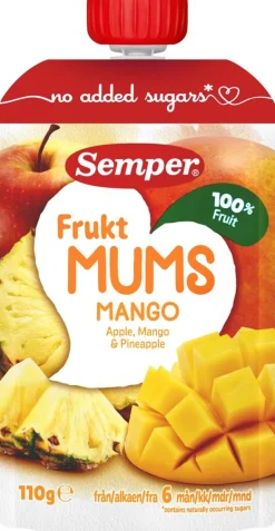 SEMPER FRUKTMUMS MANGO-OMENA-ANANAS 6KK 110 G