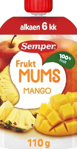 SEMPER FRUKTMUMS MANGO-OMENA-ANANAS 6KK 110 G