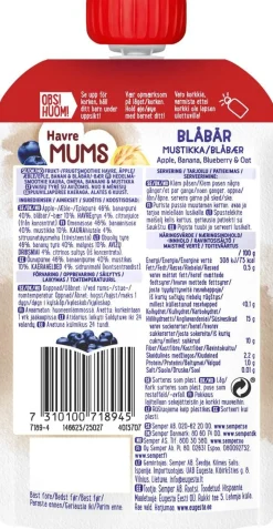 SEMPER FRUKTMUMS MUSTIKKA & KAURA 110 G